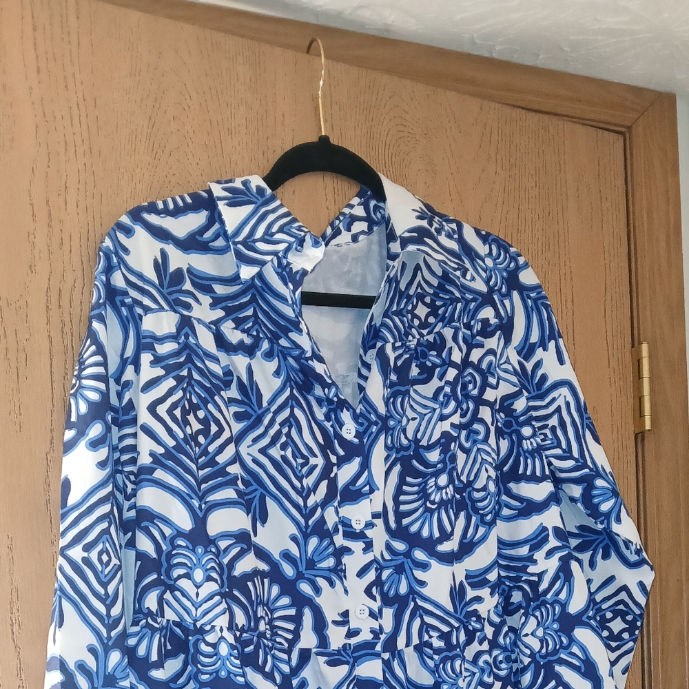 Blue Floral Women's Mini Dress